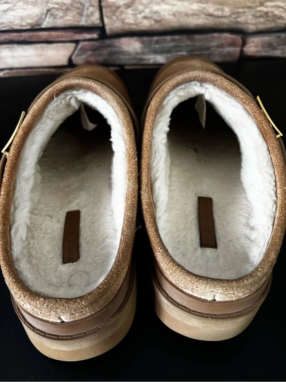 Tory Burch Mellow Shearling Platform Mules